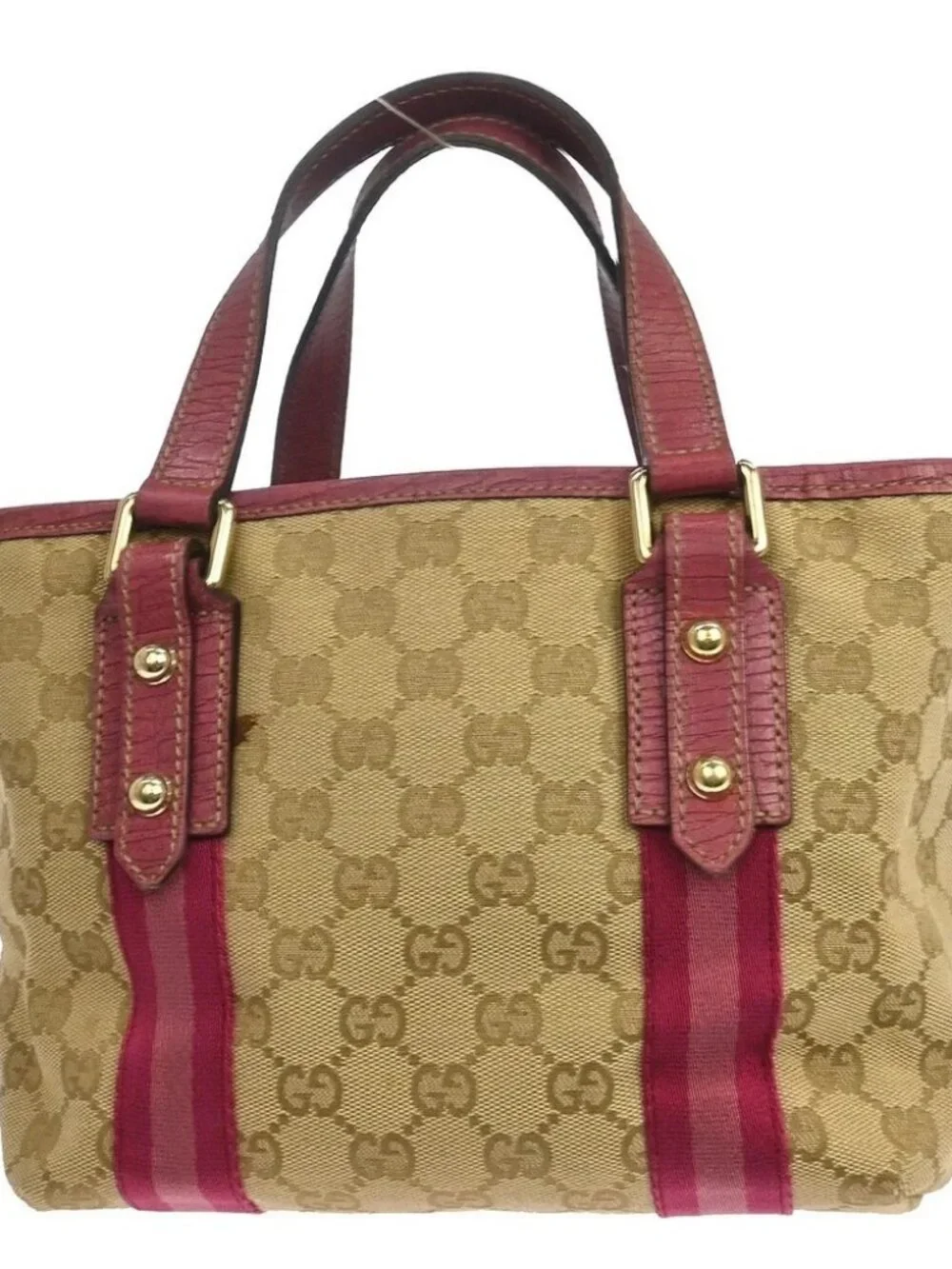 Gucci Beige Canvas GG Tote Handbag